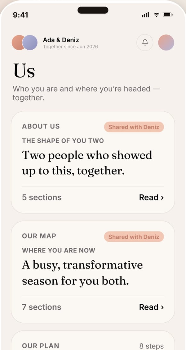 The Us screen: your shared map